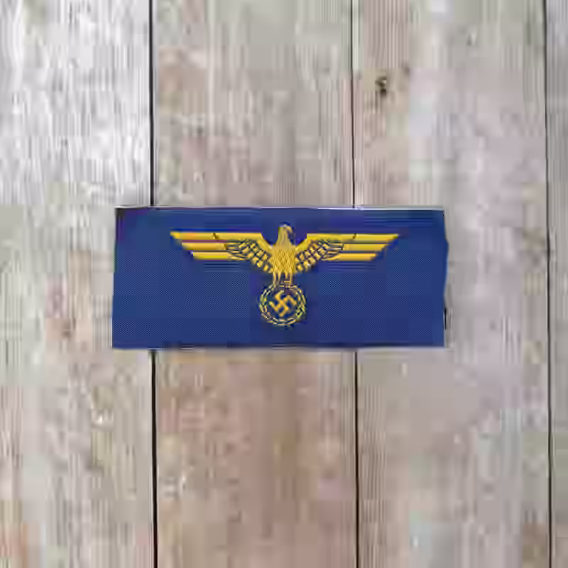 Kriegsmarine Enlisted Men's Silk Woven Breast Eagle Kriegsmarine Enlisted Men's Silk Woven Breast Eagle – Premium Replica, made of Yellow eagle on blue silk background