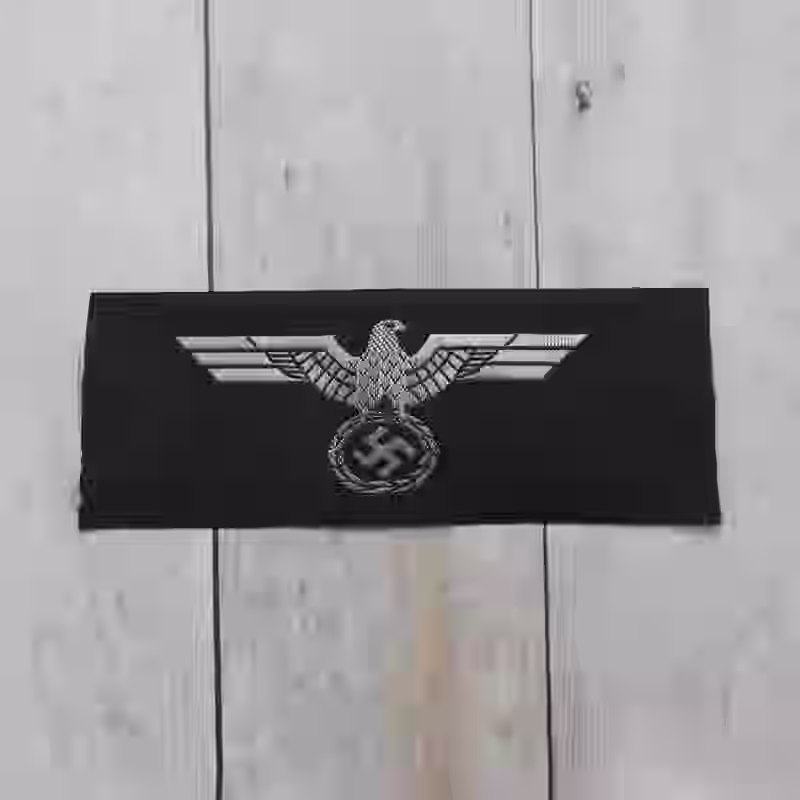 Panzer Officer's Silk Woven Black Breast Eagle Panzer Officer's Silk Woven Black Breast Eagle – Premium Replica, made of Silver thread eagle on black silk background