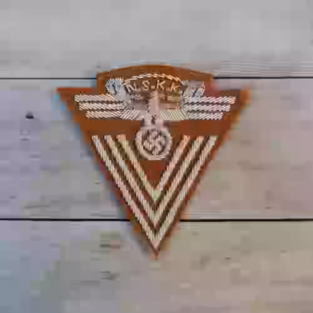 NSDAP NSKK Old Fighter's Sleeve Chevron NSDAP NSKK Old Fighter's Sleeve Chevron – Premium Replica, made of Hand-embroidered fabric