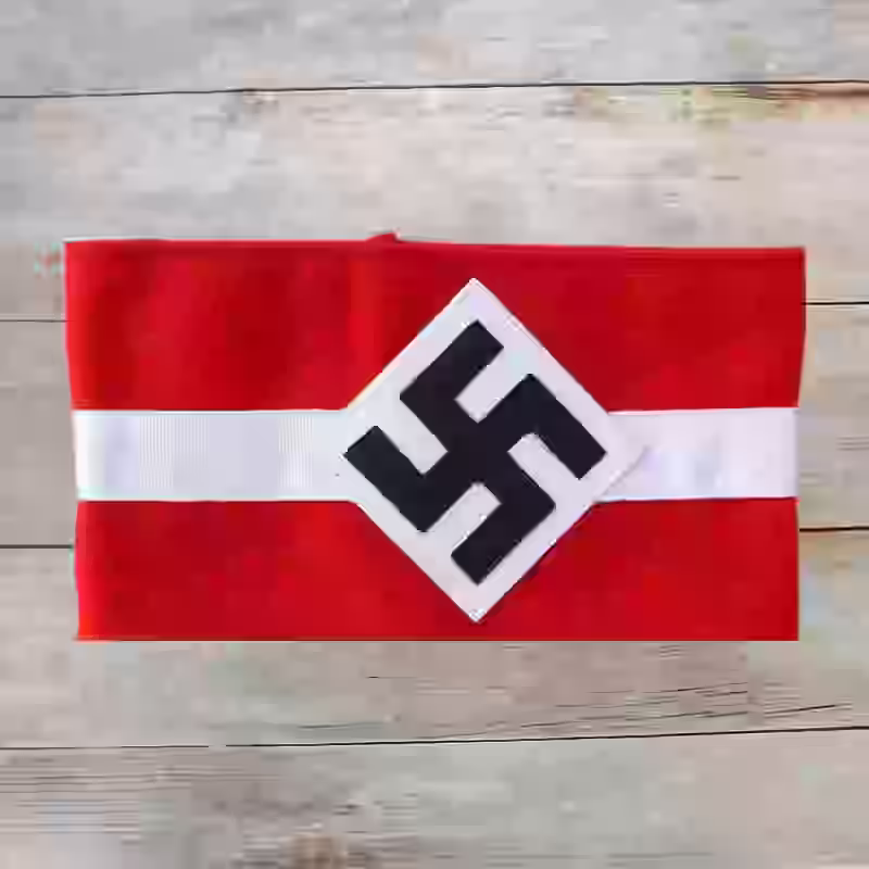 Hitlerjugend 'Hitler Youth' Armband Hitlerjugend 'Hitler Youth' Armband – Premium Replica, made of Machine-embroidered cotton thread on red cotton background