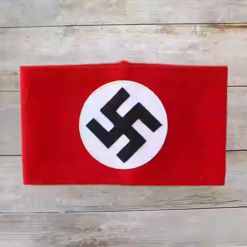 NSDAP Armband NSDAP Armband – Premium Replica, made of Machine-embroidered cotton thread on red wool background