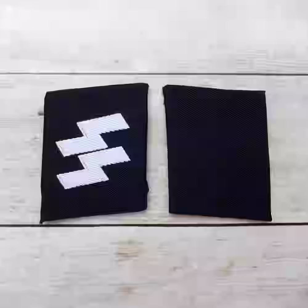 Waffen-SS Enlisted Men's BeVo-Style Collar Tabs Waffen-SS Enlisted Men's BeVo-Style Collar Tabs – Premium Replica, made of BeVo-woven white cotton thread on black cotton background