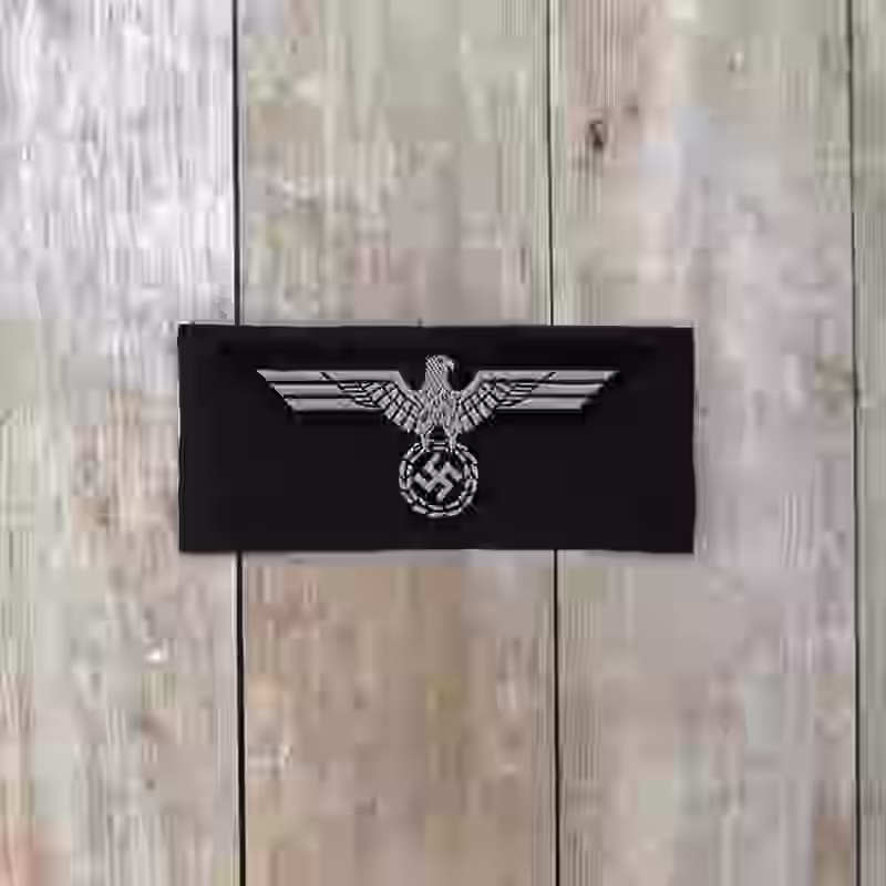 Panzer Enlisted Men's Silk Woven Breast Eagle Panzer Enlisted Men's Silk Woven Breast Eagle – Premium Replica, made of White silk woven eagle on black silk background